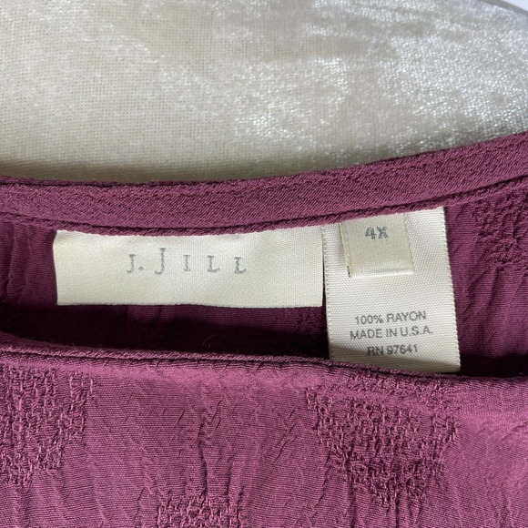 J. Jill JJill 2pc Set Size 4X Top Shirt Skirt Elastic Waist Plum Purple Crinkle - Picture 12 of 12
